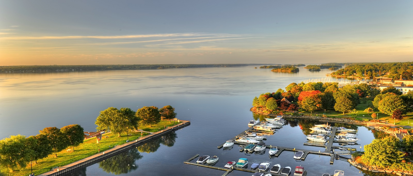 aerial view of Brockville harbour
